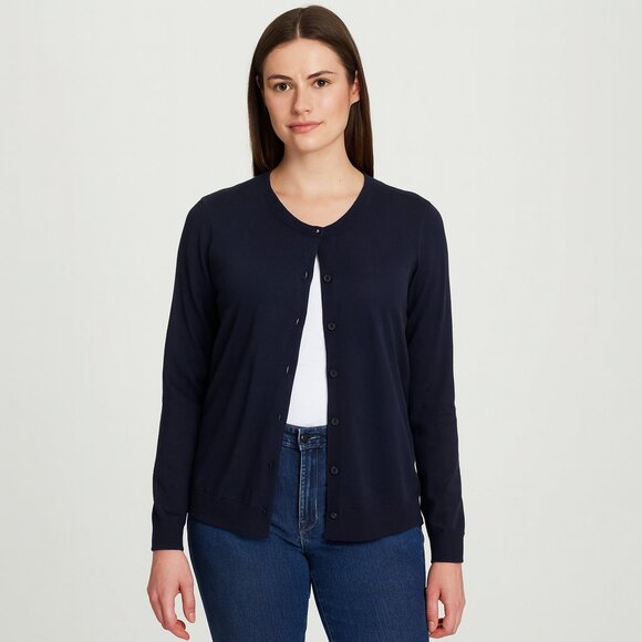Croft & Barrow Women’s XL Button-Front Cardigan – Navy Blue - Picture 1 of 5